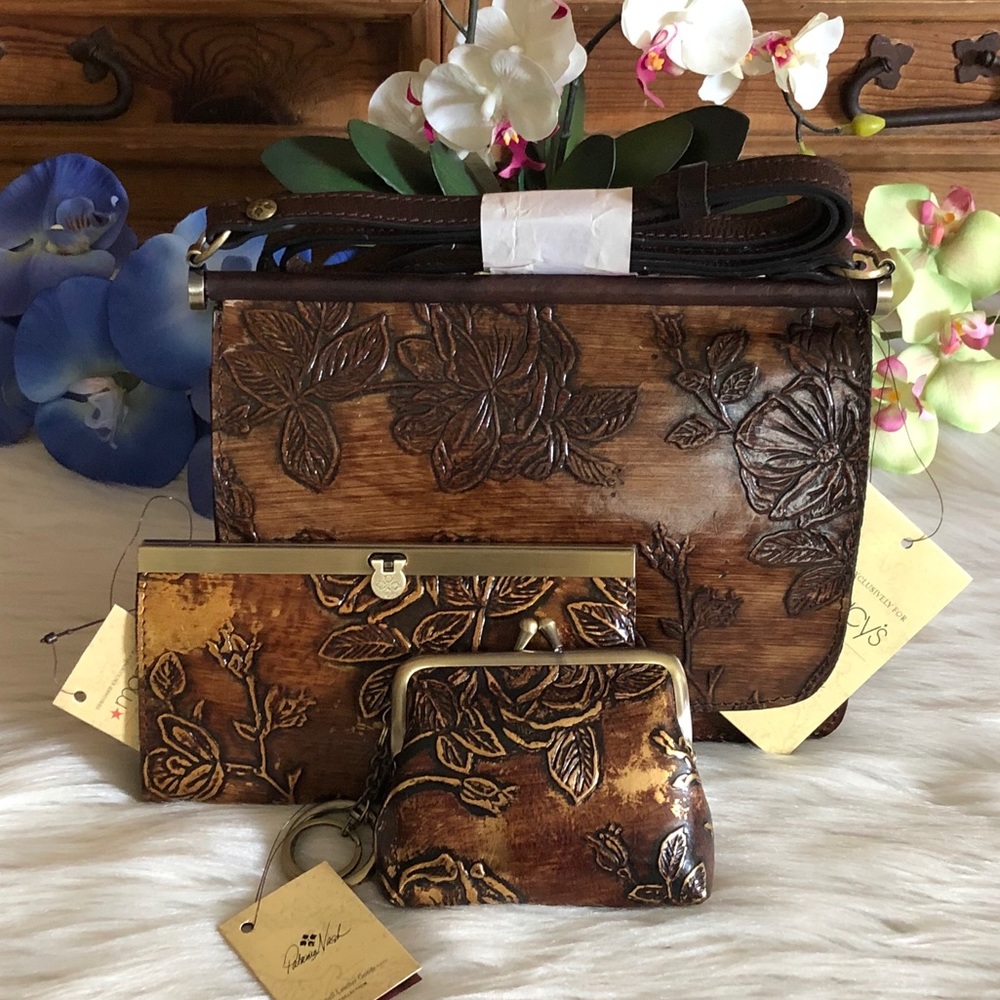 ❗️SOLD❗️ PATRICIA NASH LEATHER 3 PIECE PURSE SET